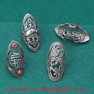 纯银古法金玉镯断裂修复卡扣手镯遮瑕装饰贴片镯子加固保护神器