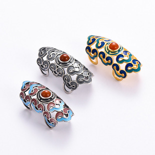 纯银古法金玉镯断裂修复卡扣手镯遮瑕装饰贴片镯子加固保护神器