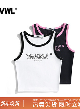 【于文文同款】VWL美式吊带小背心修身女白色黑色上衣内搭外穿