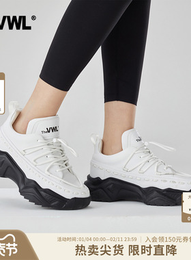 【王嘉尔同款】VWL厚底老爹鞋男女同款厚底增高齿轮休闲小白鞋