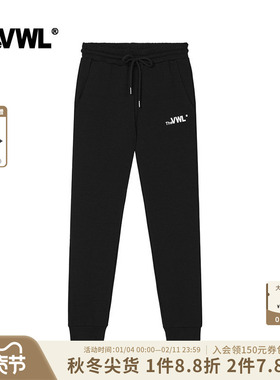 VWL运动慢跑裤 春秋季休闲运动裤黑白色男女同款百搭外穿长裤