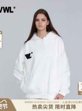 【宋亚轩同款 】VWL连帽卫衣加绒春秋季新款女休闲情侣装上衣外套