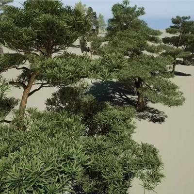 UE4UE5高精度写实亚洲中式国风松树Realistic pine treesV3