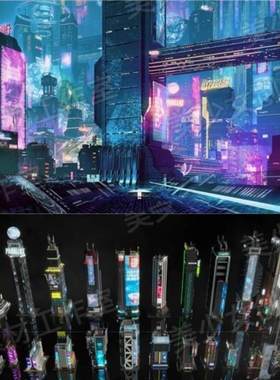 KitBash3D赛博朋克未来城市场景模型资产ue4 c4d max maya blend
