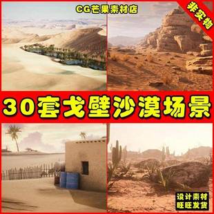 UE4UE5 30套写实沙漠中东西部戈壁西部荒漠环境场景4.27 5.1