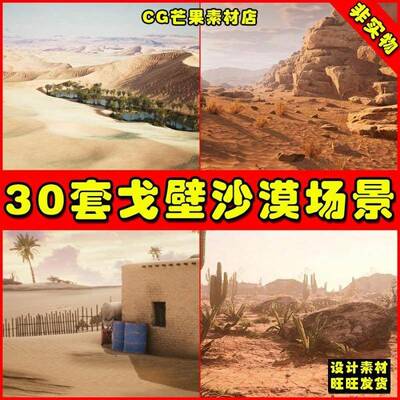 UE4UE5 30套写实沙漠中东西部戈壁西部荒漠环境场景4.27 5.1