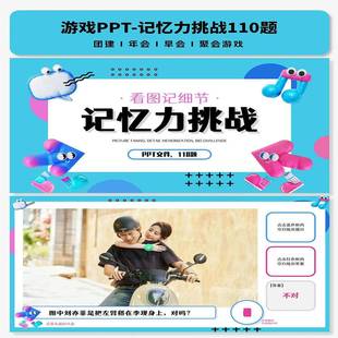 记忆力挑战游戏PPT互动综艺同款团建年会聚会露营中小学破冰游戏