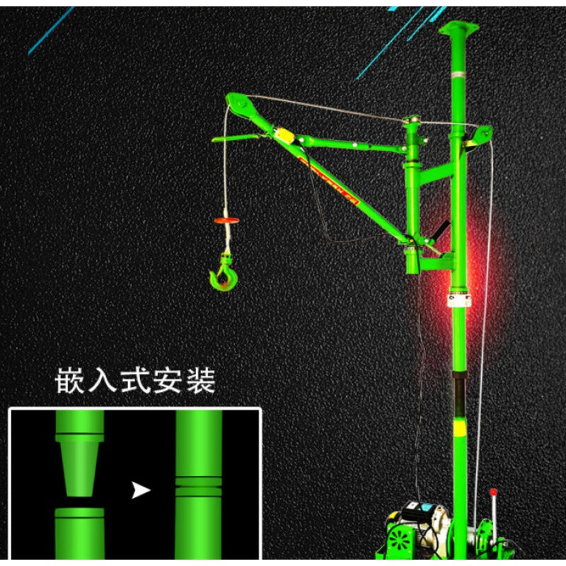 2023220V室内折臂吊运机家用建筑装修上料机提升机折叠旋转窗口小