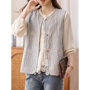 MONLOUVE马甲外套女春秋冬季2025年新款洋气外穿时尚妈妈时髦国风