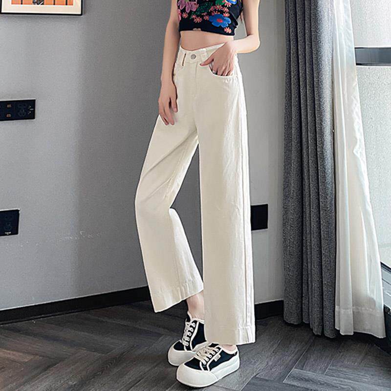 MONLOUVE九分小个子爆款牛仔阔腿裤子女士装春秋冬季2025年新款显