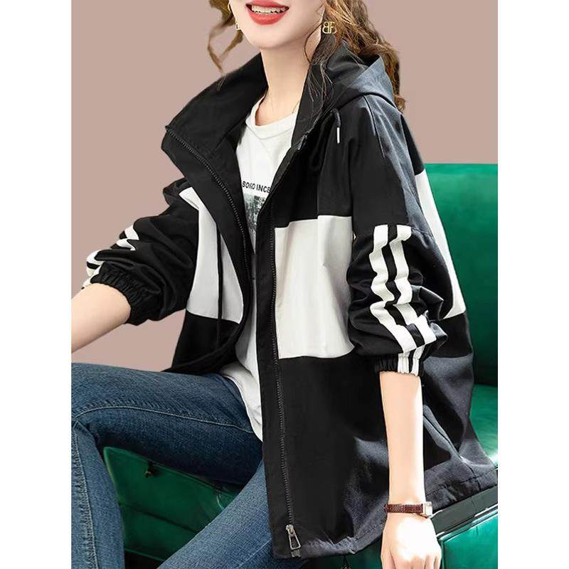 MONLOUVE冲锋衣短外套女士春秋冬季2025年新款小个子爆款连帽风衣