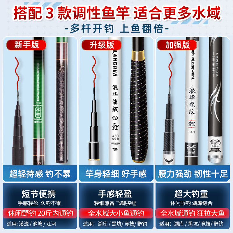 名伦旗舰钓鱼竿套装组合钓鱼装备鱼竿全套一套鱼具用品大全新手入