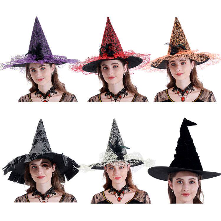 cos万圣节表演道具巫师帽魔法帽巫婆帽女巫帽子南瓜帽魔法师帽子