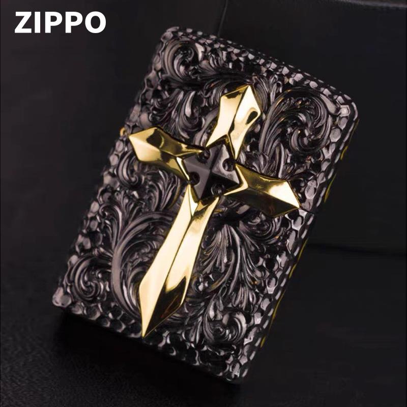 Zippo芝宝正品防风打火机黑金荣耀个性礼物煤油砂轮送礼