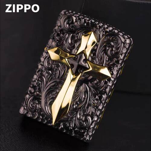 Zippo芝宝正品防风打火机黑金荣耀个性礼物煤油砂轮送礼