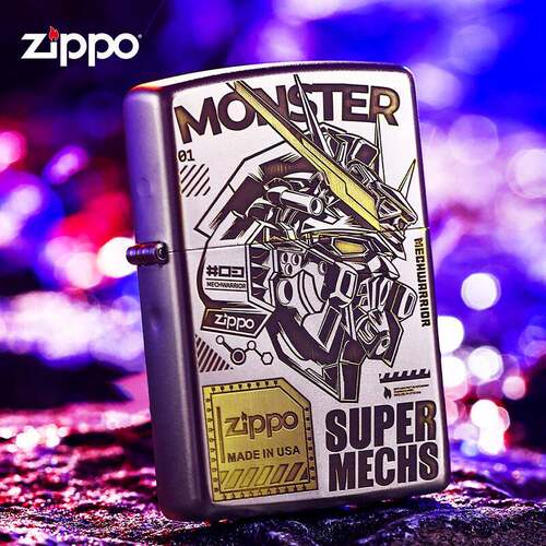 Zippo打火机芝宝正品磨砂深雕超级机甲战士煤油创意国潮送男友