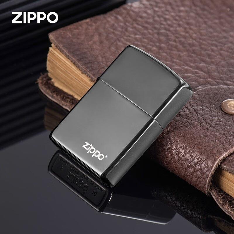 Zippo打火机芝宝经典黑冰标志煤油防风正品国潮送男朋友礼物zippo