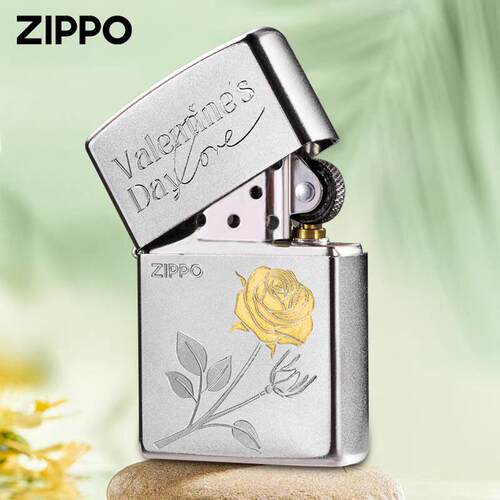 Zippo芝宝正品打火机玫瑰之名情人节个性礼物煤油砂轮送礼