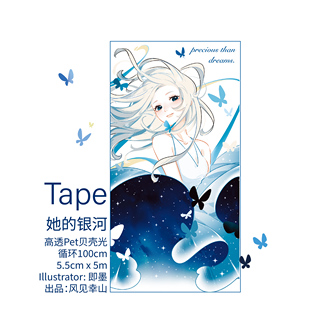 风见幸山.她的银河pet梦幻少女胶带贝壳光手账清新少女pet拼贴