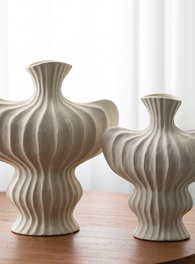 陶瓷花瓶摆件客厅插花轻奢高级感餐桌复古创意艺术玄关装饰白色大