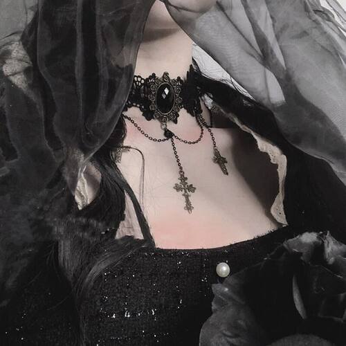 暗黑洛丽塔Lolita朋克哥特Gothic十字架链条lo项链锁骨饰品