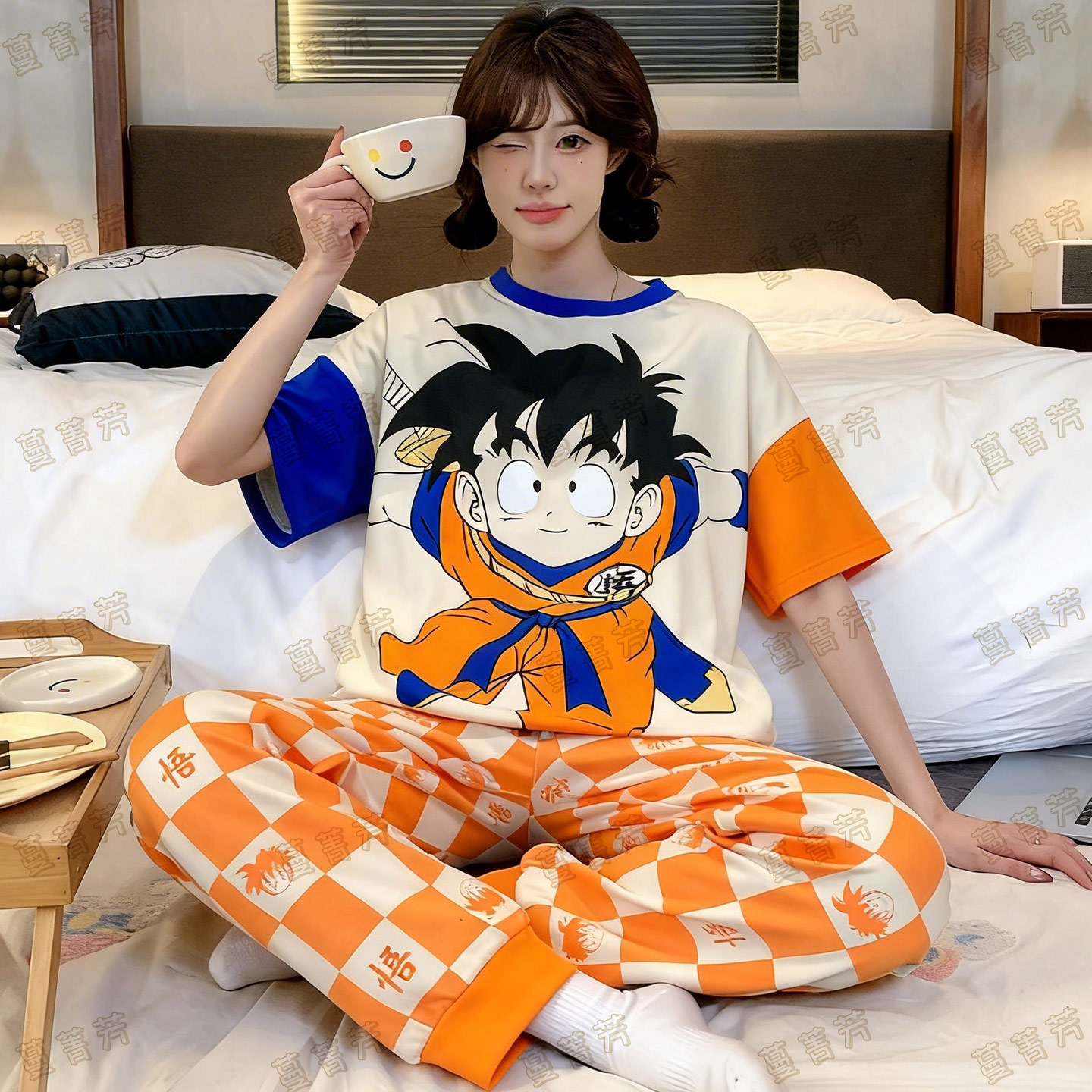夏季短袖女款纯棉大码卡通家居服