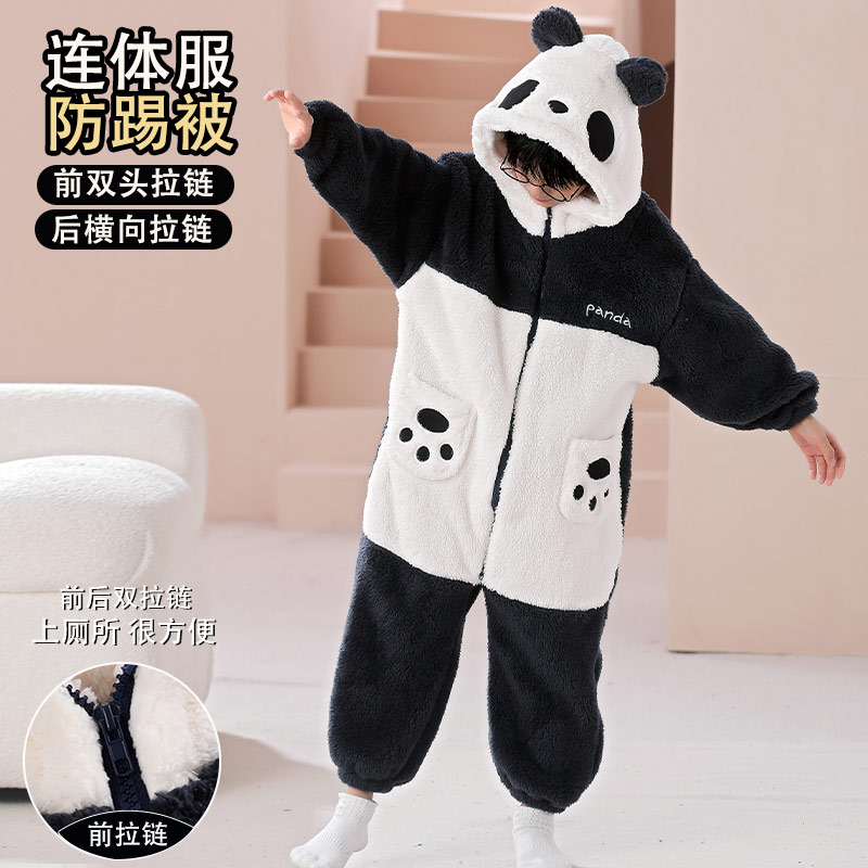 男童睡衣秋冬季珊瑚绒加厚法兰绒