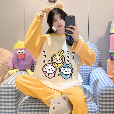 乌萨奇睡衣女春秋款纯棉长袖套装