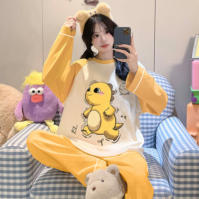 女款纯棉长袖春秋款初中生家居服