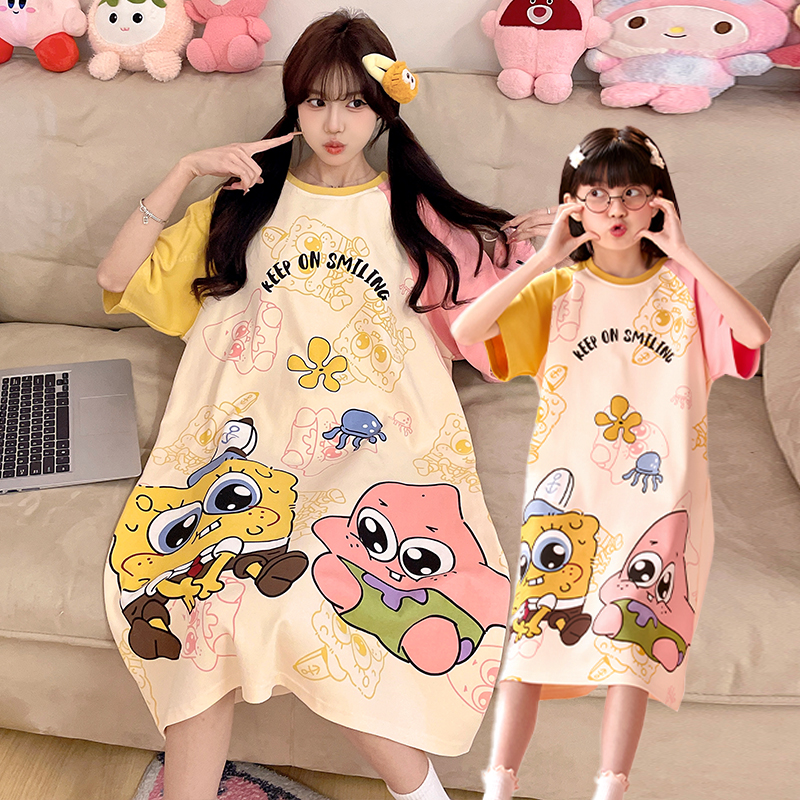 夏季薄款纯棉短袖睡衣卡通动漫