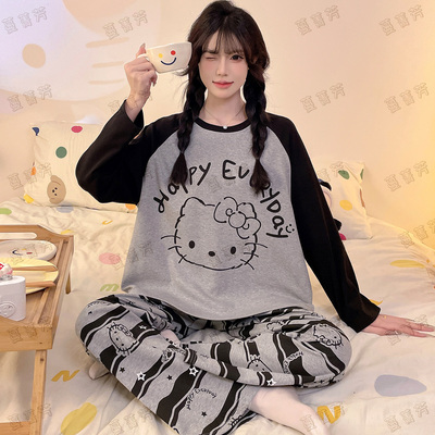 Hellokitty睡衣女春秋纯棉长袖