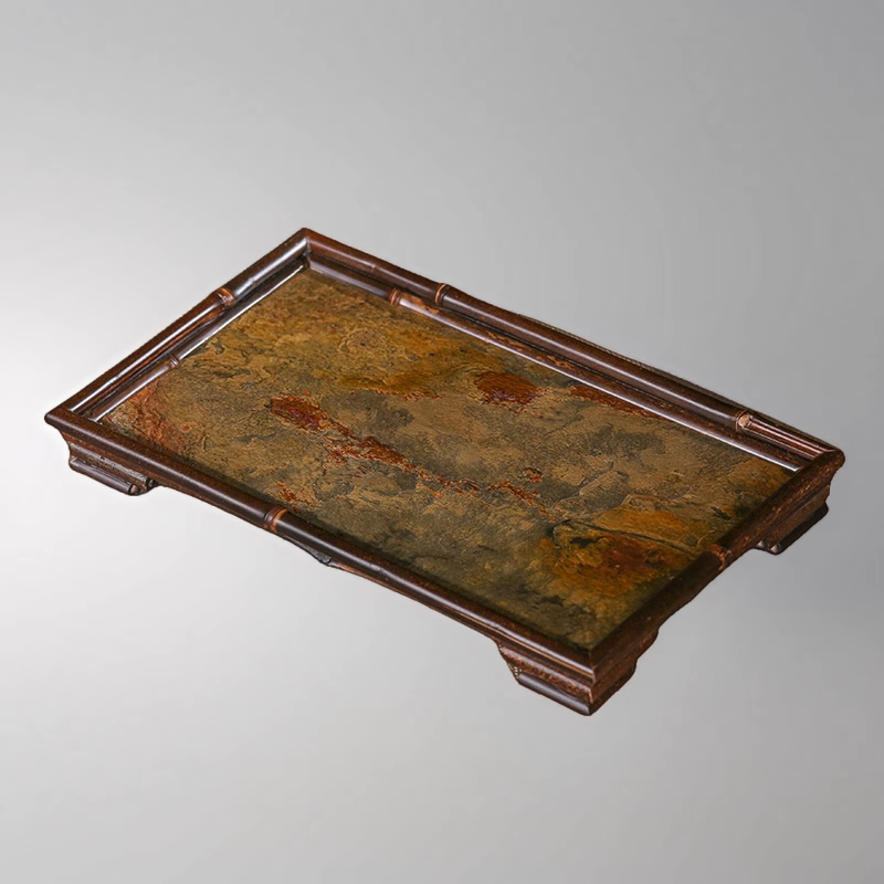 新中式复古大漆岩石大茶盘茶台茶盘干泡盘茶具收纳托盘茶杯垫茶席,特色手工艺,竹编/竹雕,淘宝优惠券,粉丝福利购,淘宝优惠卷