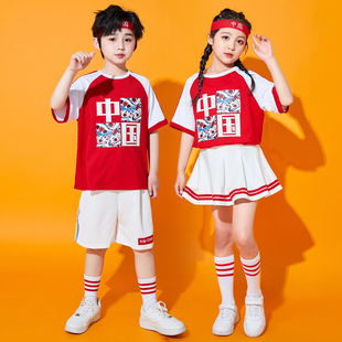 速发运动会服装儿童啦啦队演出学入场国风小服生开幕式拉拉队班演