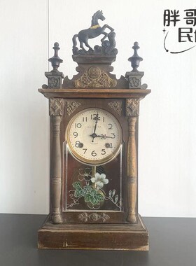 速发老式座钟马头钟老物件民俗旧货个人收藏摆酒农家乐复店件古装