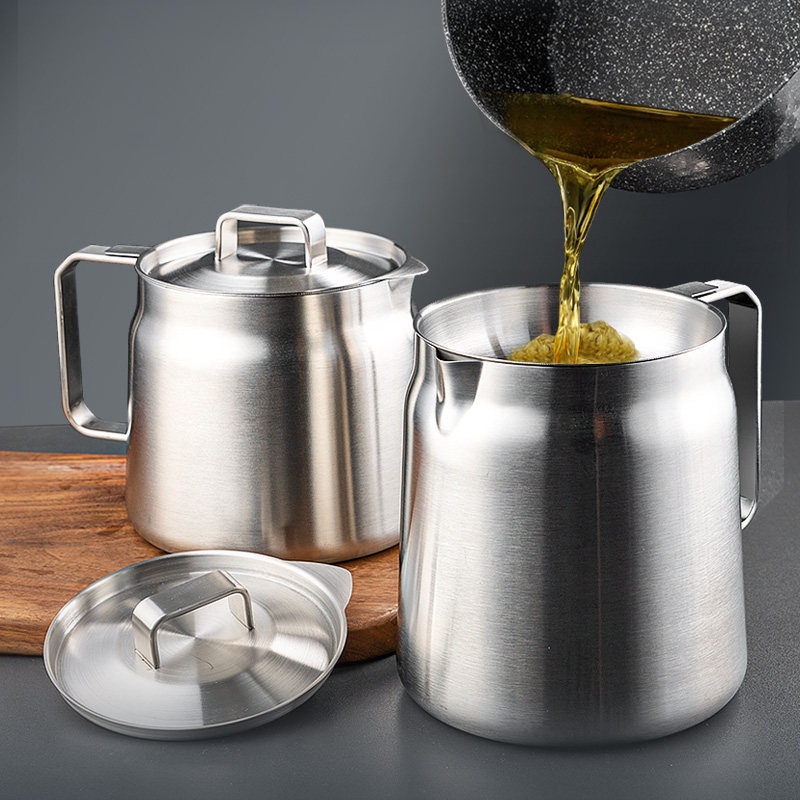 速发0家不大钢油壶防漏油罐锈容量过滤油渣油瓶厨房4用储油滤油神