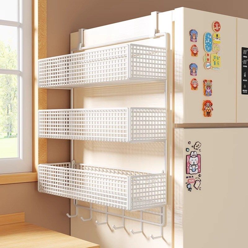 速发冰箱侧置物架厨房保品多层料钩收纳架用鲜膜调挂瓶免打孔放置,家庭/个人清洁工具,脸盆架,淘宝优惠券,粉丝福利购,淘宝优惠卷