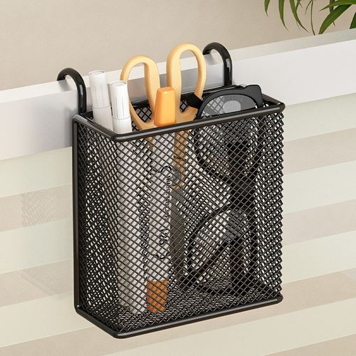 速发笔筒挂钩式悬盒收纳挂办筐室桌面隔板挂篮文具收纳公创意办公