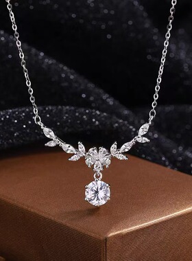 繁花麦穗项链女轻奢森系小众高级感锁骨链花枝月桂项饰