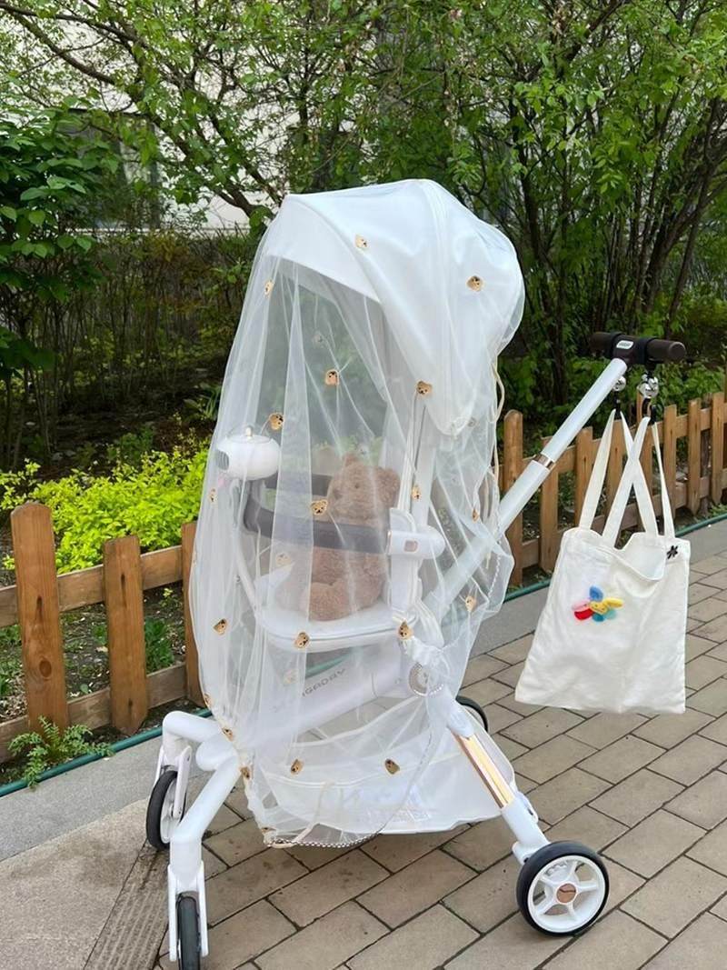 婴儿推车遮阳罩防晒布透气防风防蚊虫防晒帘宝宝推车毯哺乳喂奶巾
