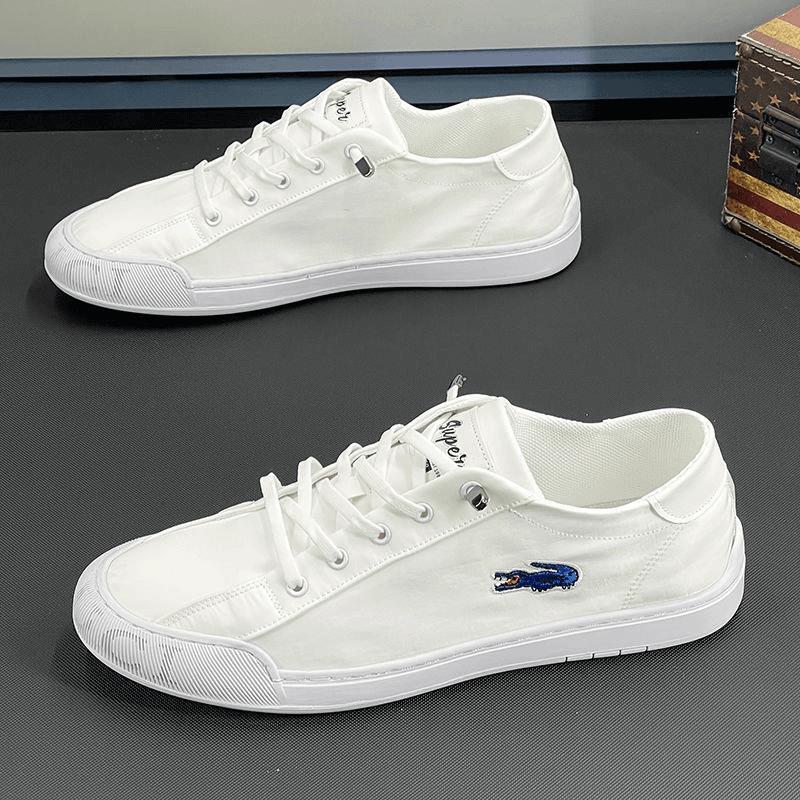 鳄鱼帆布鞋夏季薄款透气休闲板鞋