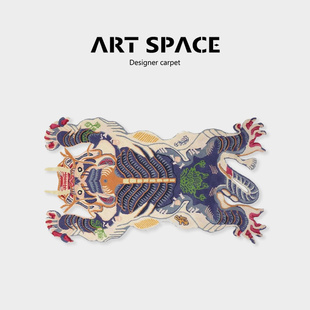 潮流动物虎地毯异形客厅设计师茶几垫衣帽间创意ins床边毯