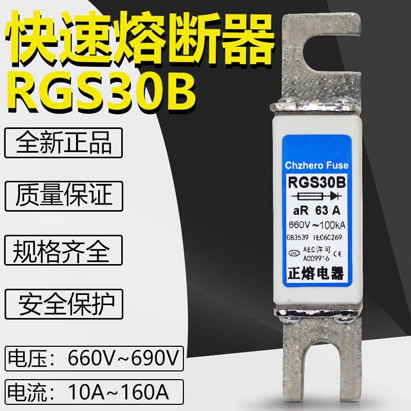 快速熔断器RGS30B 690V63A75A80A85A100A125A150A160A660V保险丝 电子元器件市场 其它元器件 原图主图