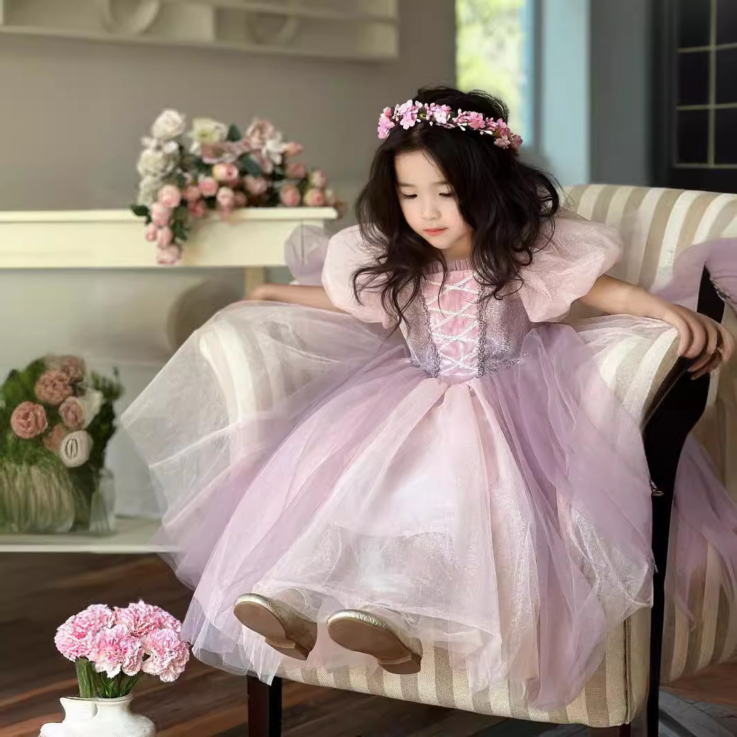 乐佩女童生日泡泡公主裙加绒新年