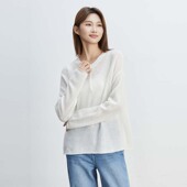 VogoPetite新款 上衣 长袖 100%山羊绒薄款 针织女防晒空调罩衫