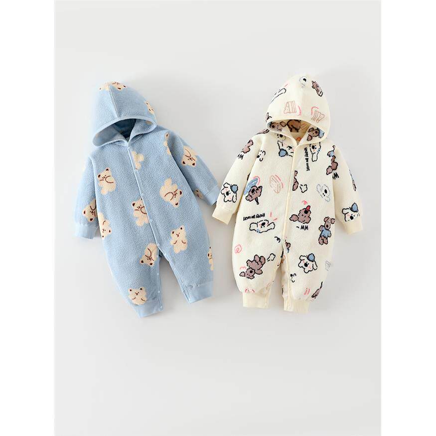 婴儿衣服装秋冬加绒保暖