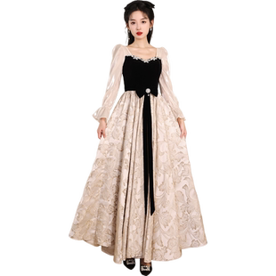 长袖晚礼服女2025新款宴会高端奢华大牌高级感气质艺考成人连衣裙