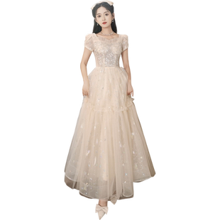 艺考晚礼服女2025新款宴会年会高级感轻奢声乐艺术成人礼订婚礼裙