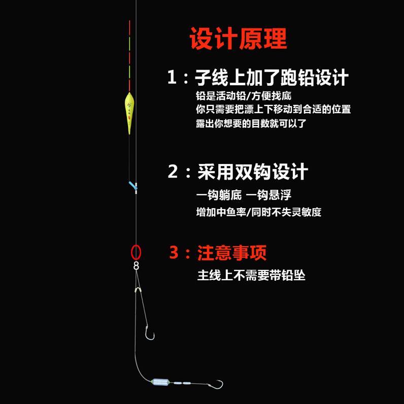 自动找底绑好伊豆伊势尼成品传统钓滑铅渔具钓鱼台钓跑铅线组套装