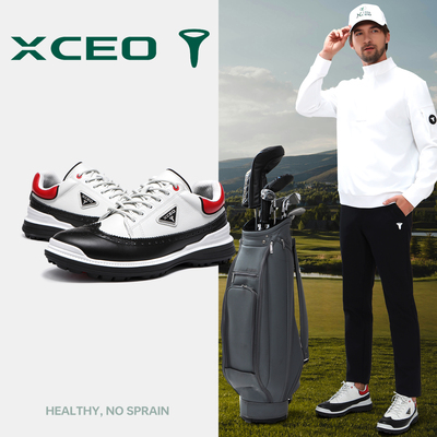 XCEO芯鹰男士真皮防水高尔夫鞋