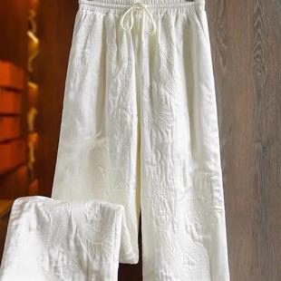 国风纯色棉裤 复古高腰宽松夹棉阔腿裤 女春冬季 时尚 2025新款 新中式
